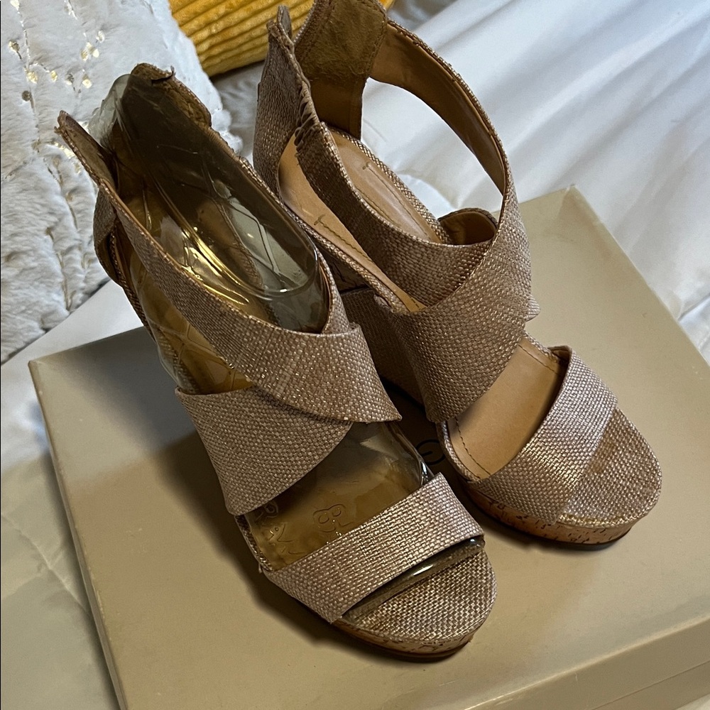 Elegant Beige Women's Wedge Heels
